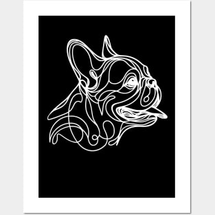 French bulldog monoline black, my best buddy, cute pet, Frenchie lovers or owners, dog lovers Posters and Art